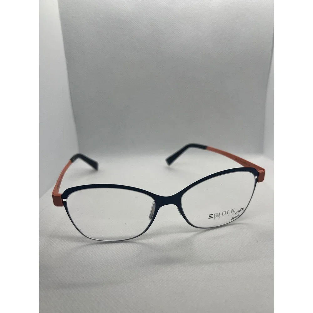 Eblock Eyeglasses Cat Eye Frames Designer‎ Glasses Orange Black 54-16-145